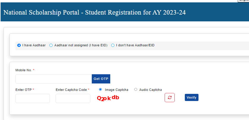 NSP Scholarship Registration