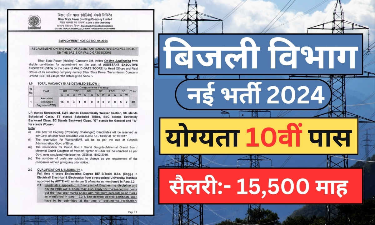 Bijali Vibhag Vacancy 2024