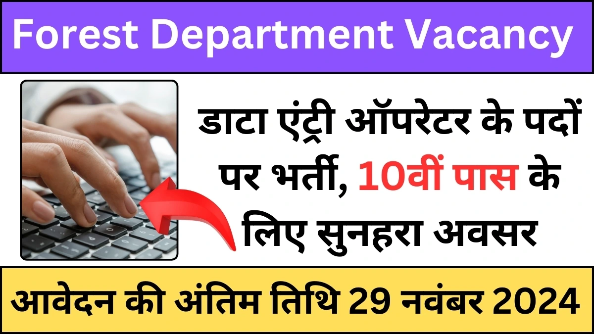 Forest Department Data Entry Operator Vacancy 2024